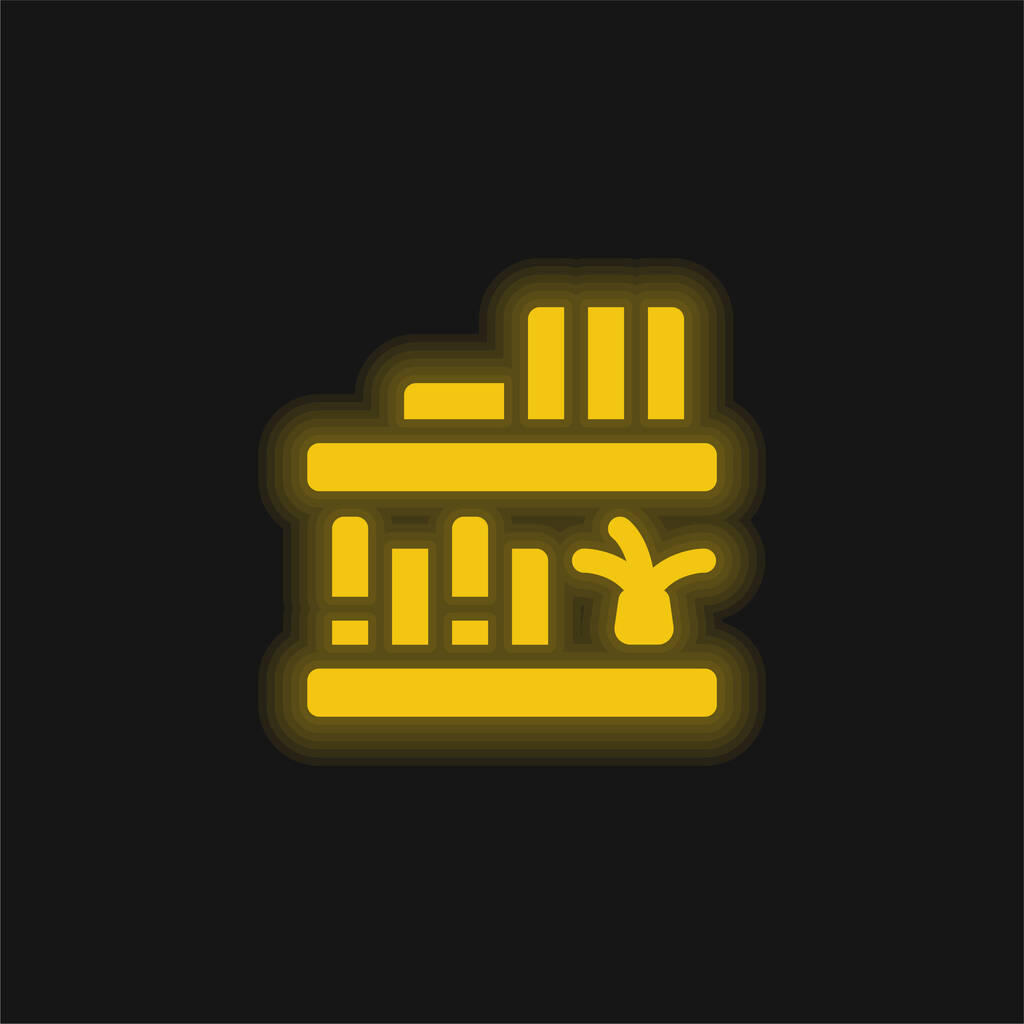 Scaffali gialli luminosi icona al neon - Vettoriali, immagini