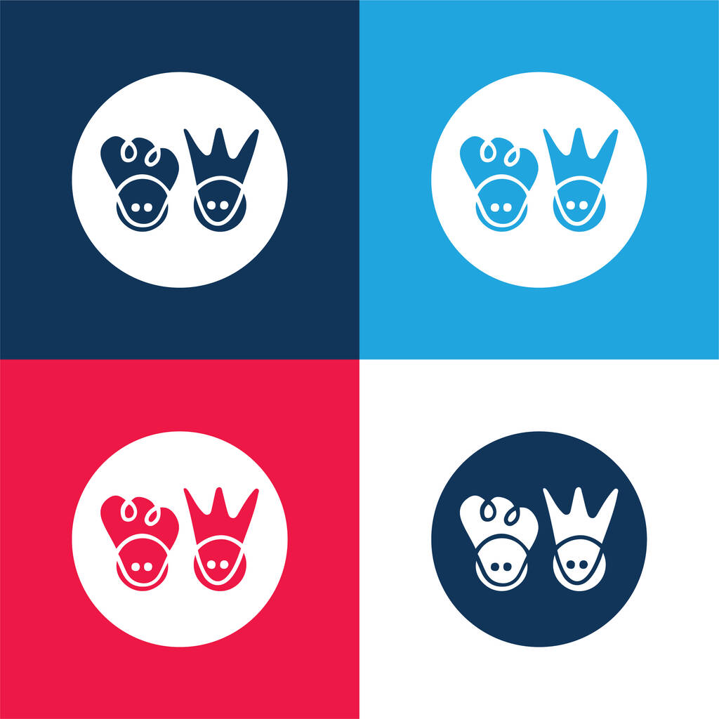 Ads Scuttlepad Logo blue and red four color minimal icon set - Vector, Image