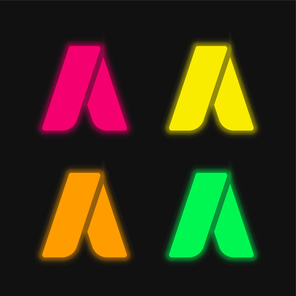 Adwords four color glowing neon vector icon - Vector, Image