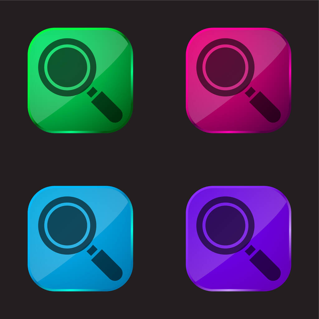 Attiva quattro colori icona pulsante di vetro - Vettoriali, immagini