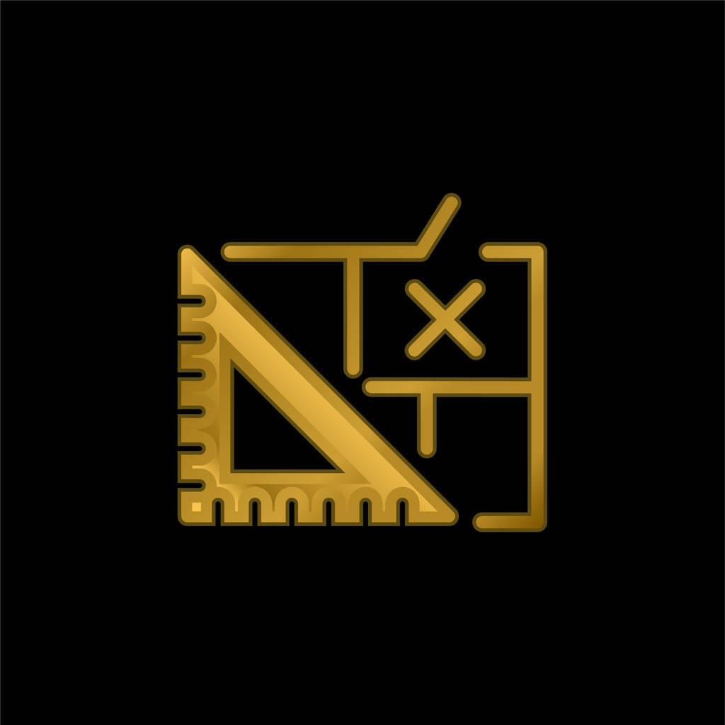 Zlacená metalická ikona nebo vektor loga - Vektor, obrázek