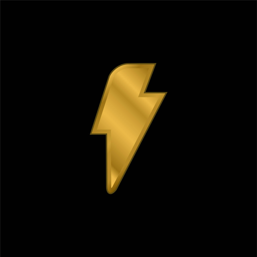 Black Lightning banhado a ouro ícone metálico ou vetor logotipo - Vetor, Imagem