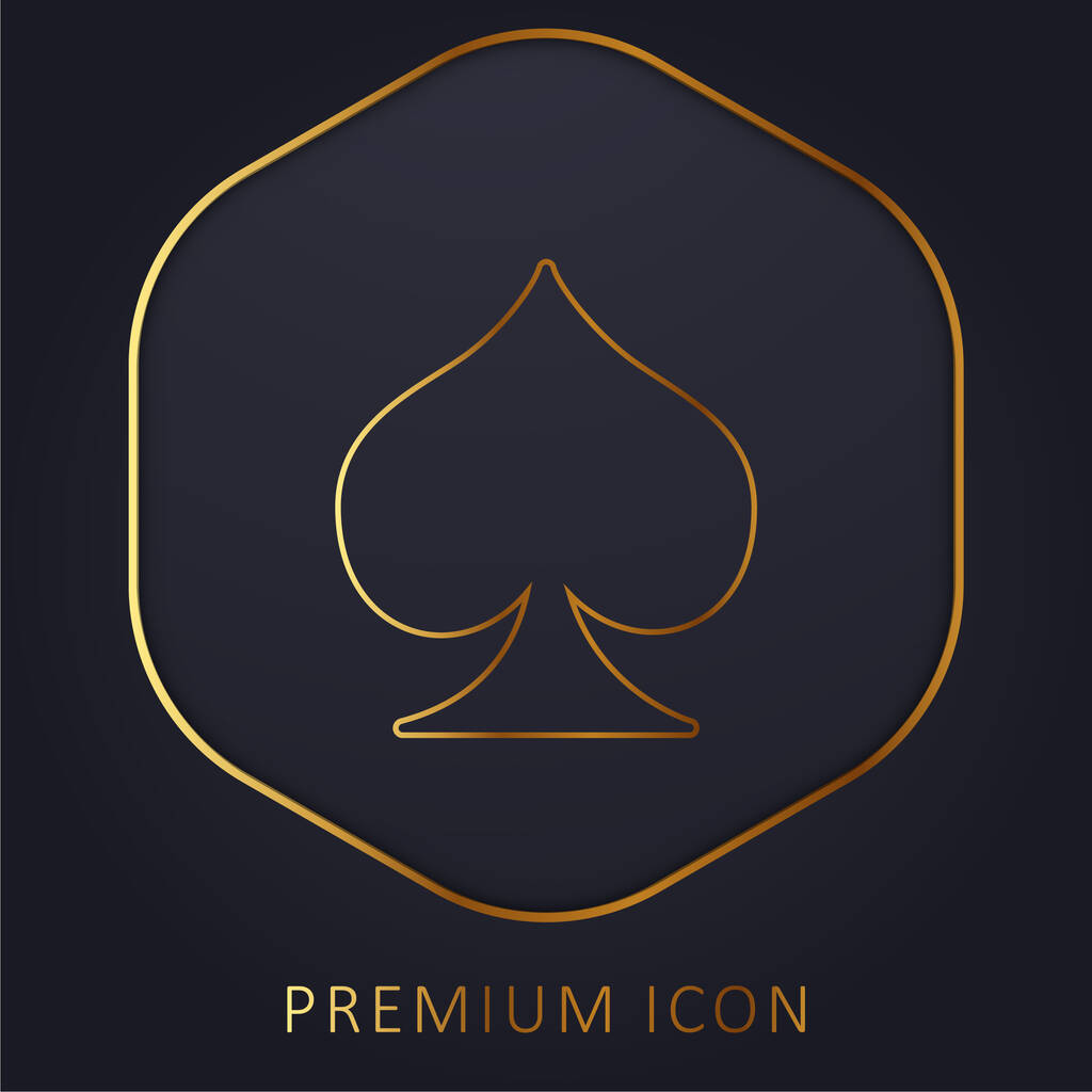 Ace Of Spades Золота лінія преміум логотип або ікона - Вектор, зображення
