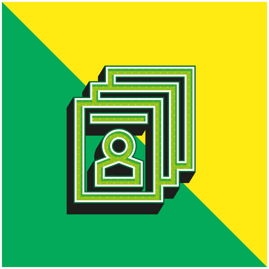 Logo de l'icône vectorielle 3D moderne verte et jaune - Vecteur, image