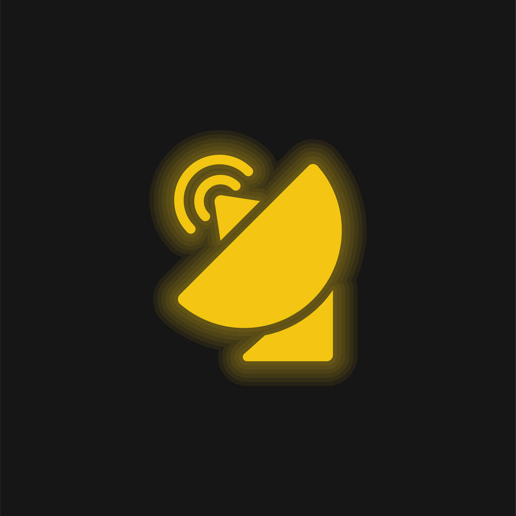 Anten sarısı parlak neon simgesi - Vektör, Görsel