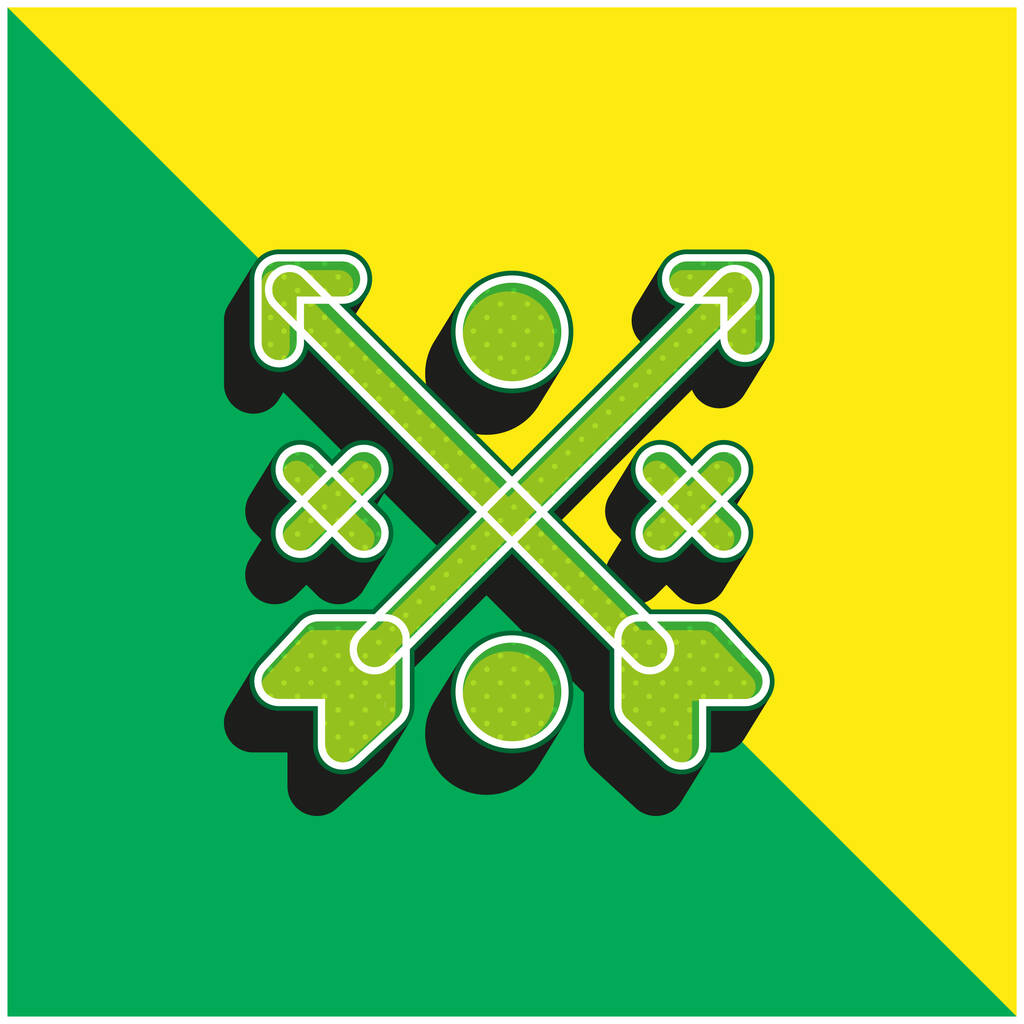 Flechas verde y amarillo moderno vector 3d icono logo - Vector, Imagen