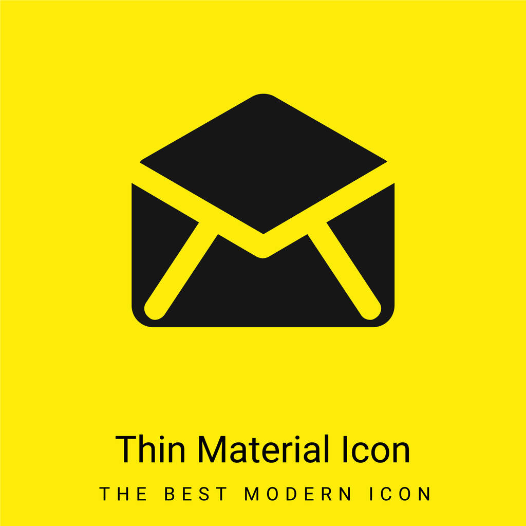 Fekete nyitott boríték Vissza minimális világos sárga anyag ikon - Vektor, kép