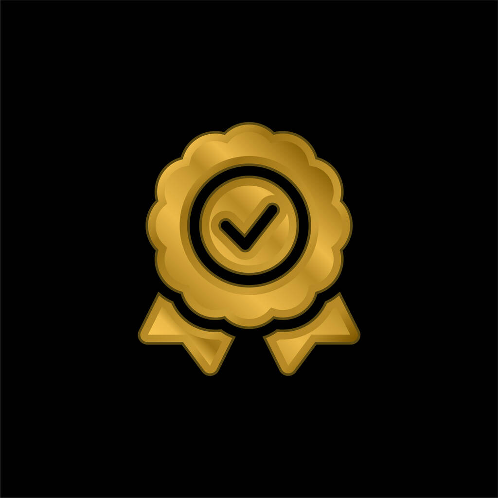 Знак золотого покриття металева піктограма або вектор логотипу
 - Вектор, зображення