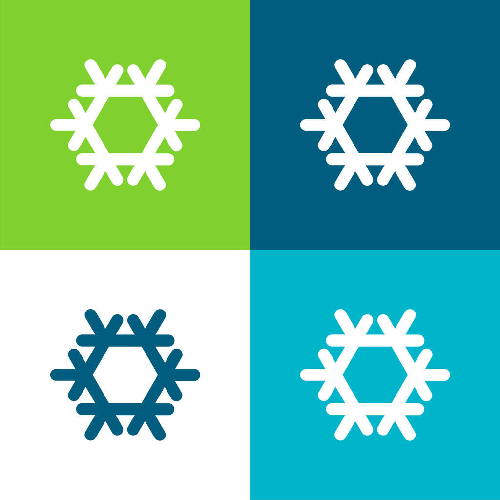 Ar condicionado Flat quatro cores conjunto de ícones mínimos - Vetor, Imagem