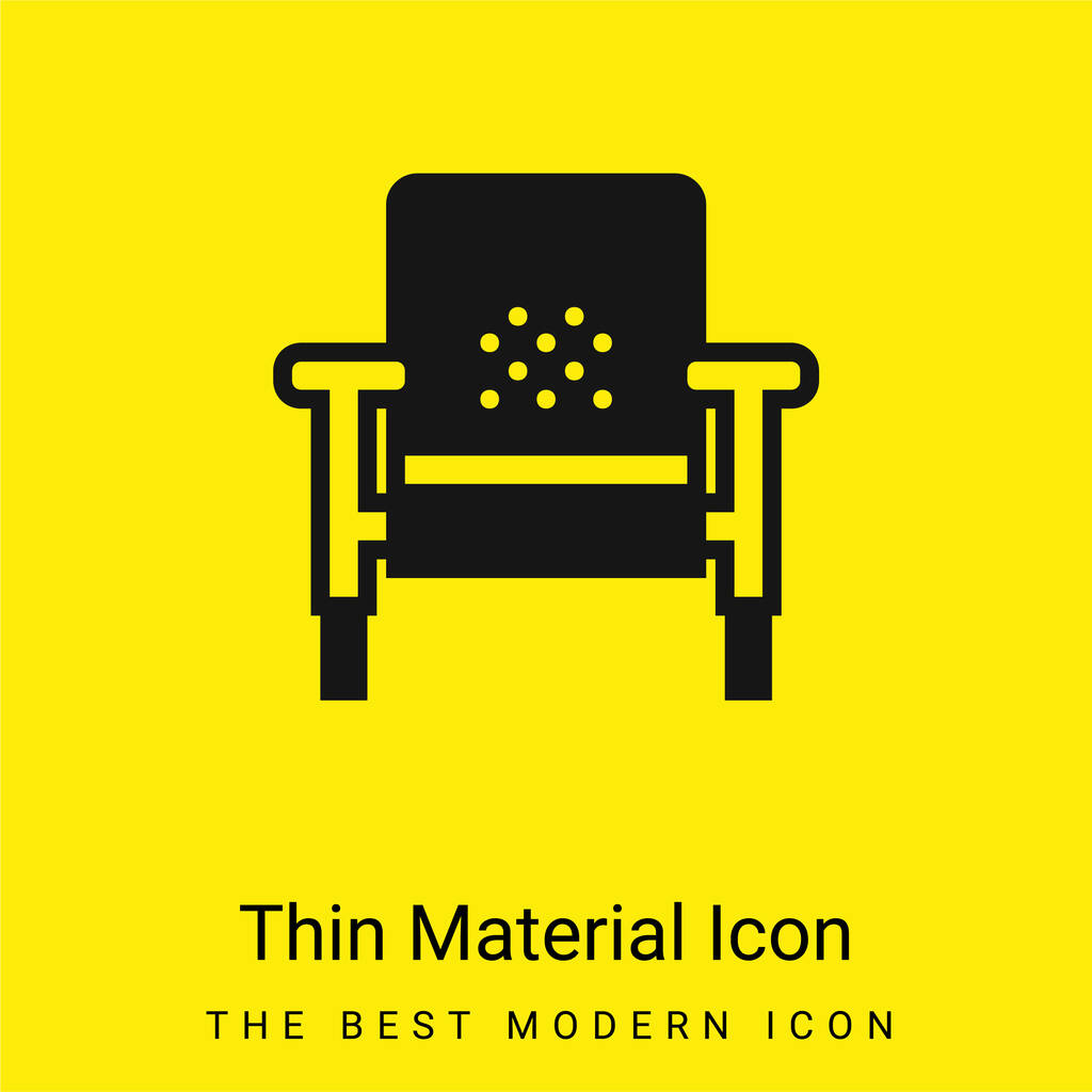 Sillón mínimo icono de material amarillo brillante - Vector, Imagen