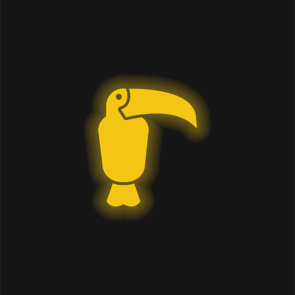 Parlayan sarı neon ikonu - Vektör, Görsel