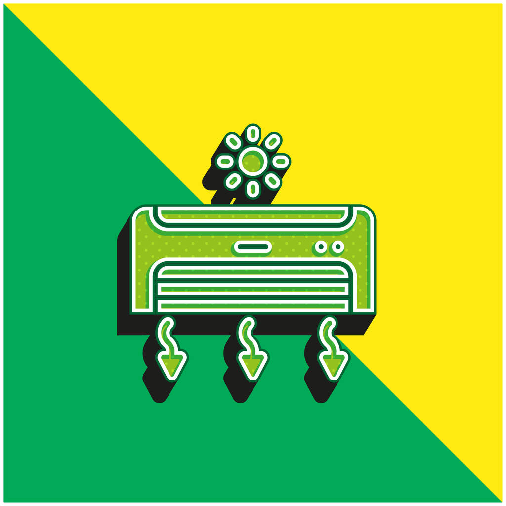 Κλιματιστικό Πράσινο και κίτρινο σύγχρονο 3d διάνυσμα εικονίδιο λογότυπο - Διάνυσμα, εικόνα