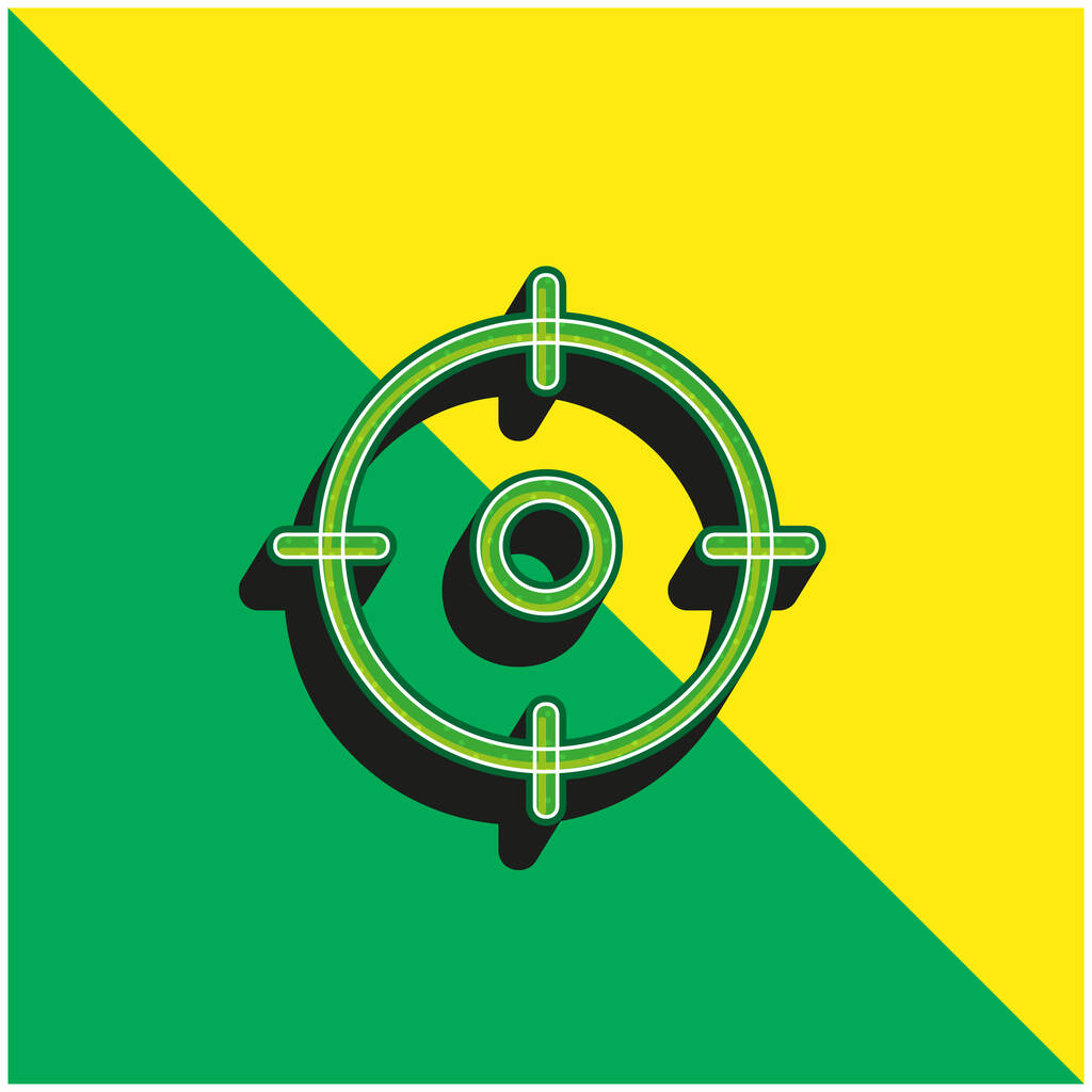 Ziel Grünes und gelbes modernes 3D-Vektor-Symbol-Logo - Vektor, Bild