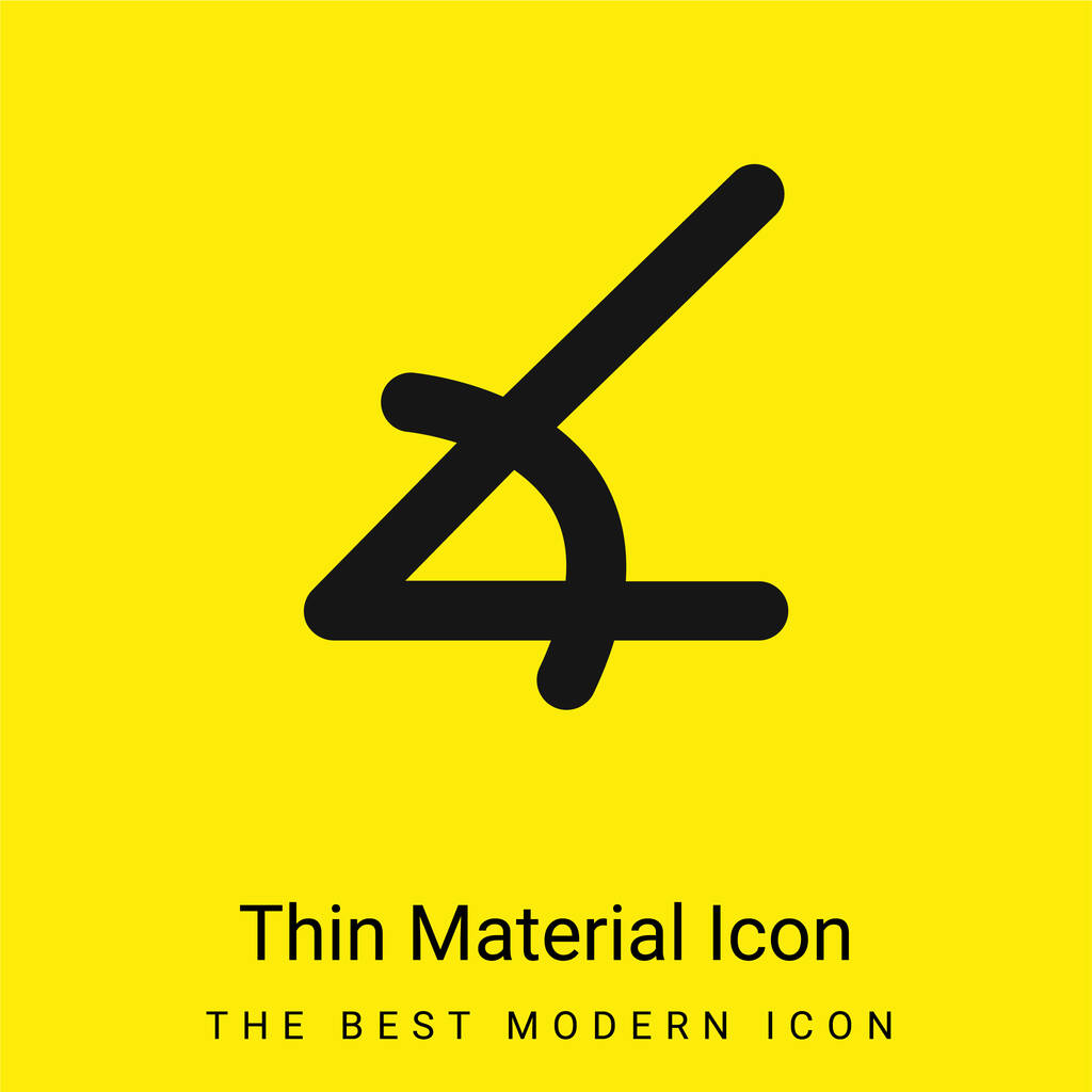 Angolo di forma acuta icona materiale giallo brillante minimo - Vettoriali, immagini