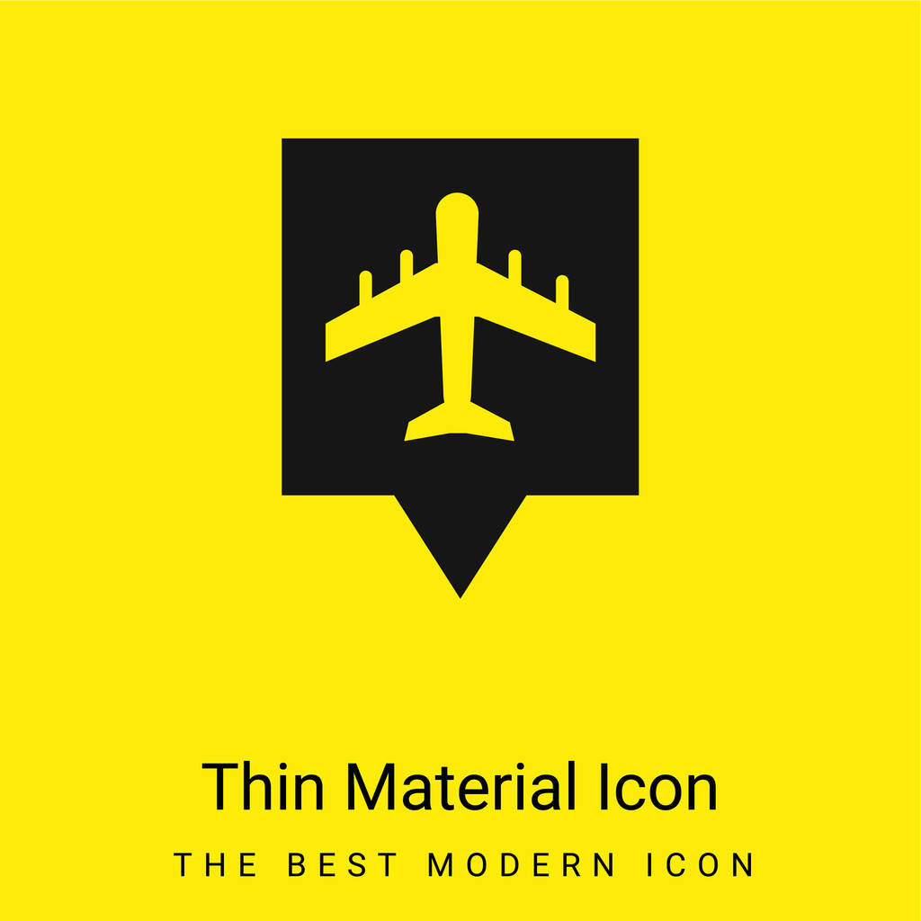 空港ピン最小限の明るい黄色の材料アイコン - ベクター画像