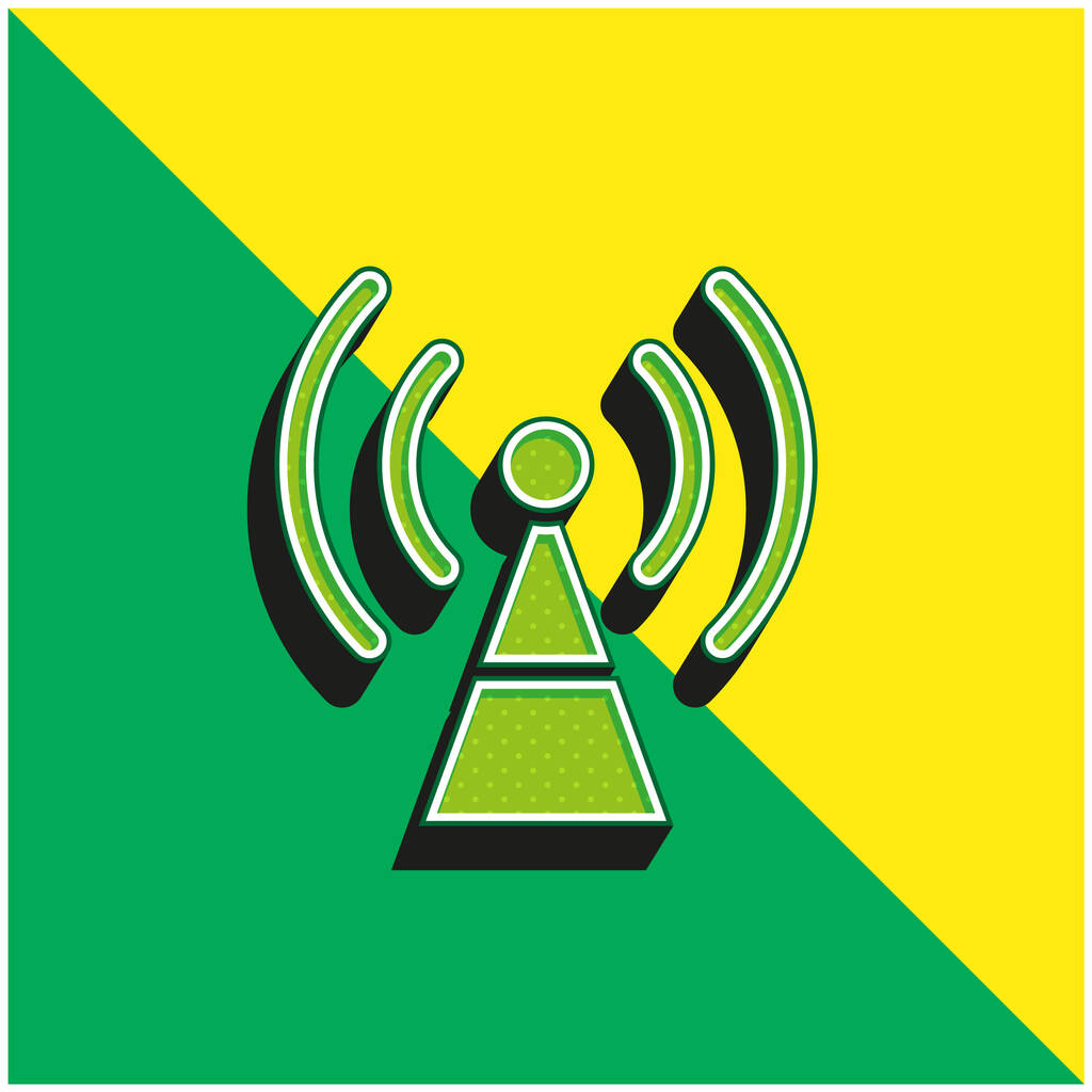 Антена Зелений і жовтий сучасний 3d векторний логотип. - Вектор, зображення