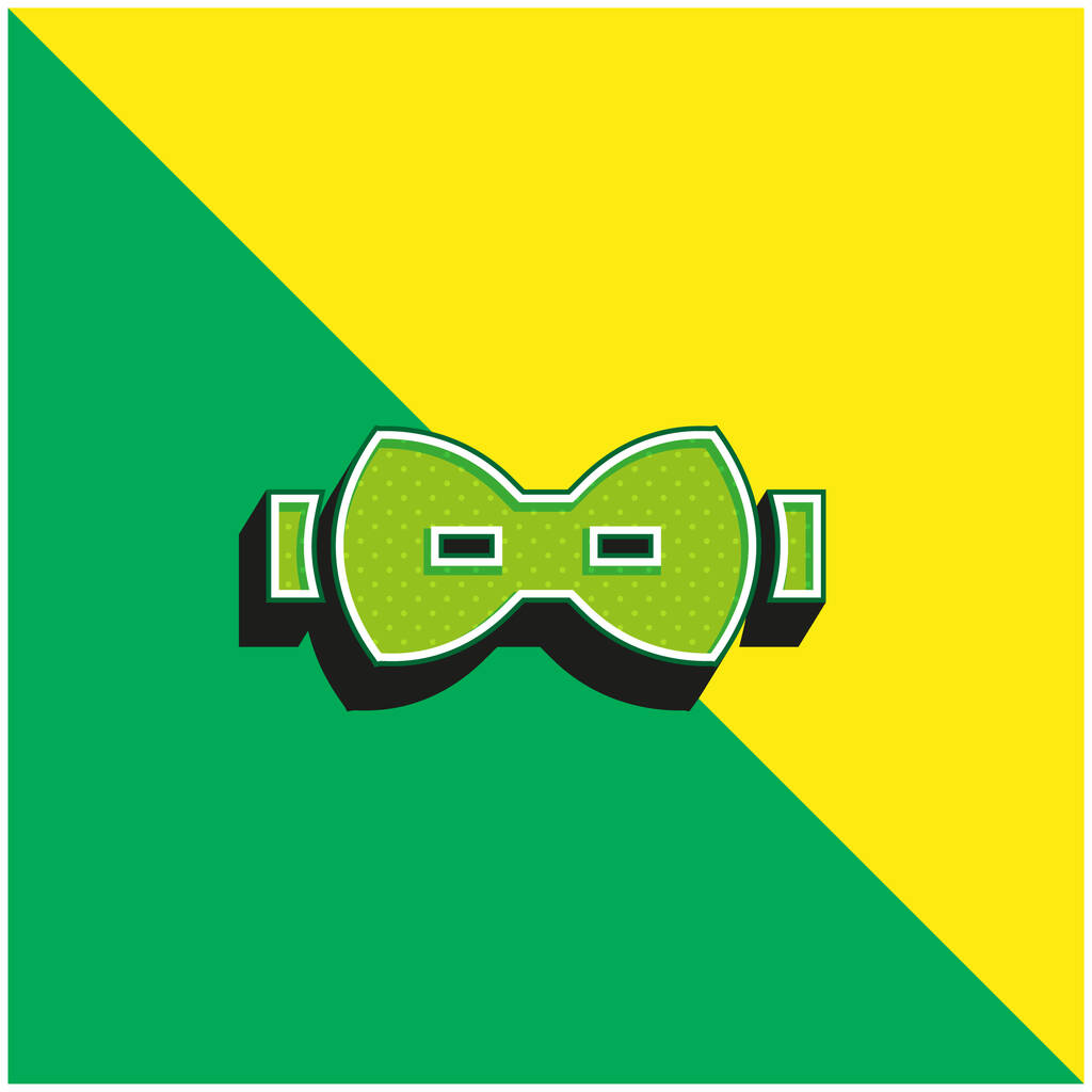 Bow tie Зелений і жовтий сучасний 3d Векторний логотип
 - Вектор, зображення