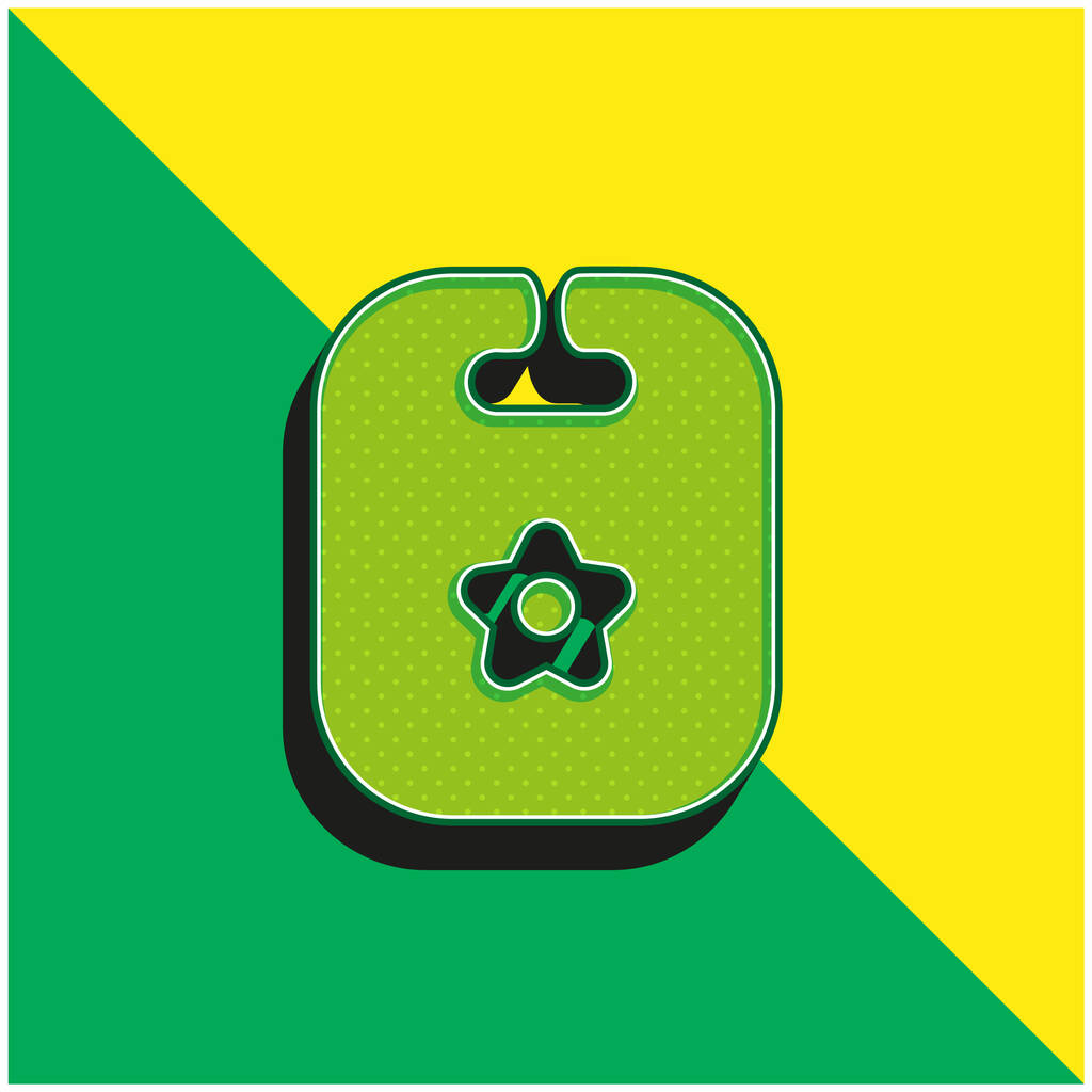 Vauvan ruokalappu kukka suunnittelu Vihreä ja keltainen moderni 3d vektori kuvake logo - Vektori, kuva