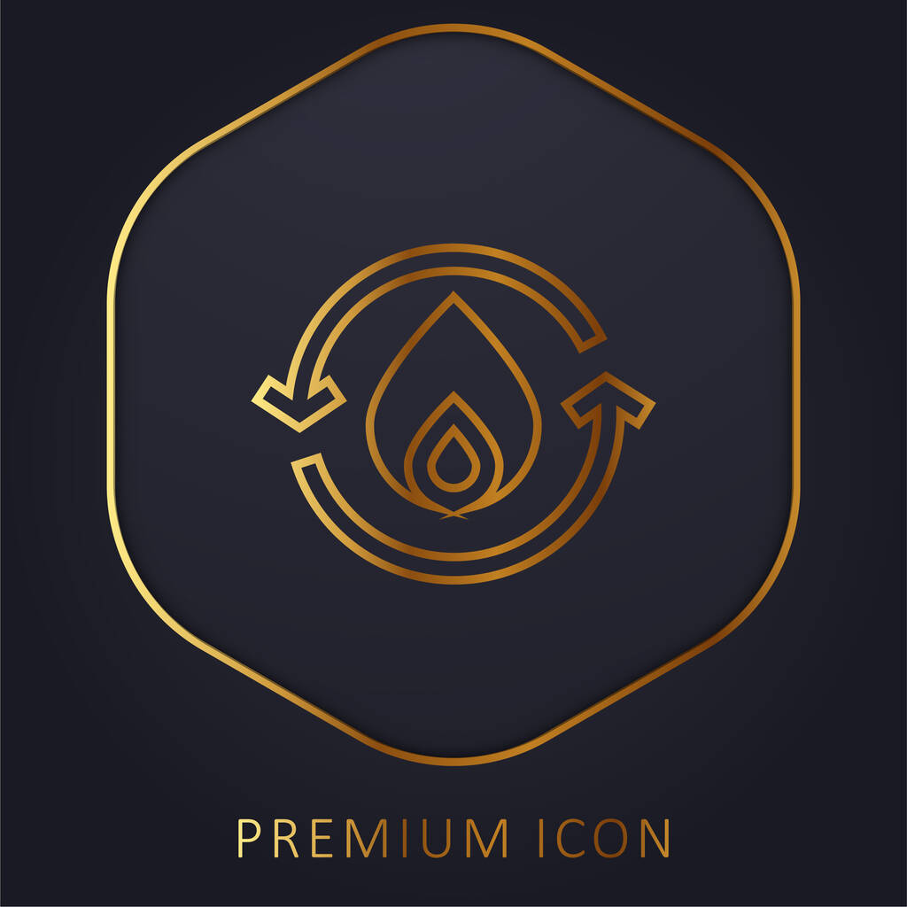 Logotipo premium de línea dorada Bio Energy o icono - Vector, imagen