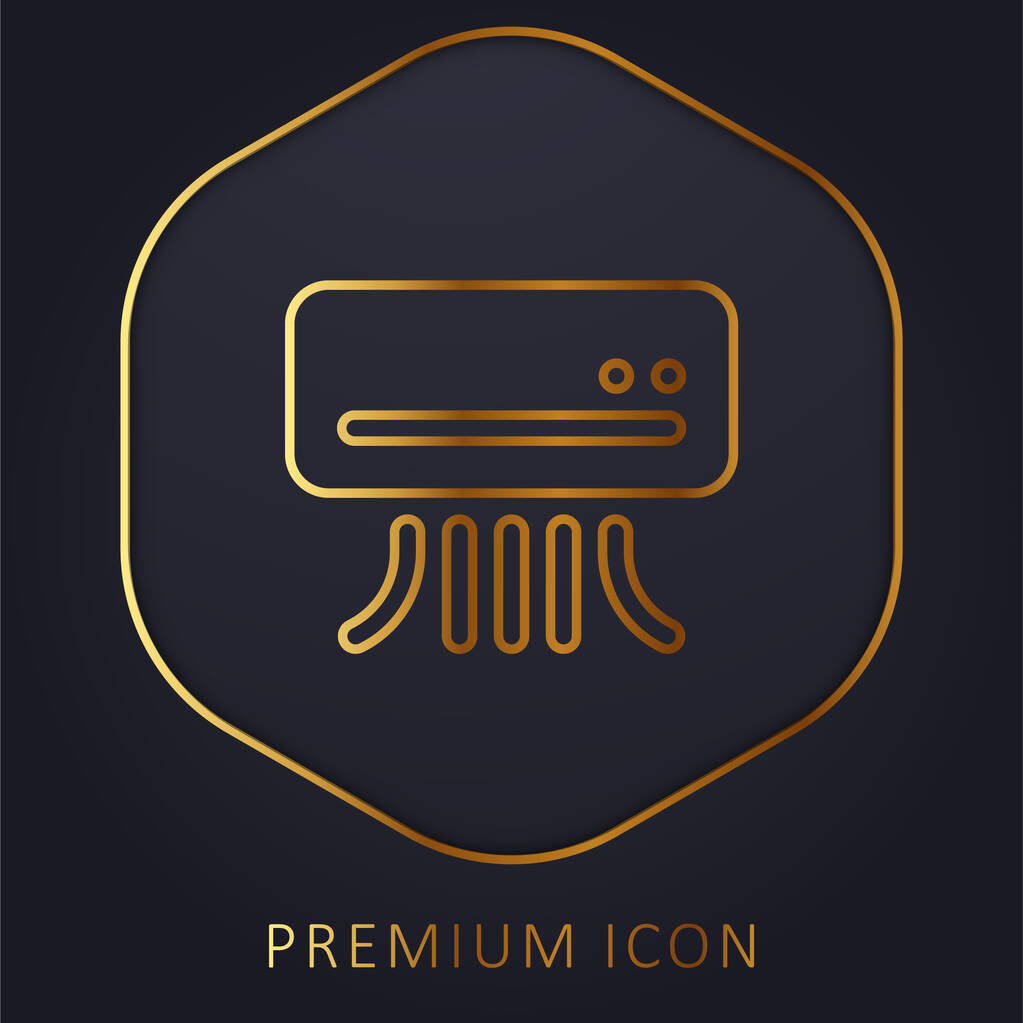 Aire acondicionado línea dorada logotipo premium o icono - Vector, imagen