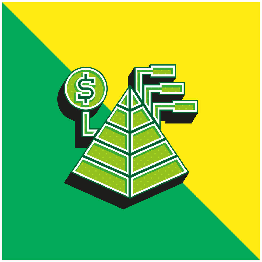 Analyse Logo vectoriel 3D moderne vert et jaune - Vecteur, image