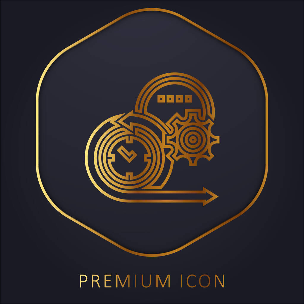 Agile linha dourada logotipo premium ou ícone - Vetor, Imagem