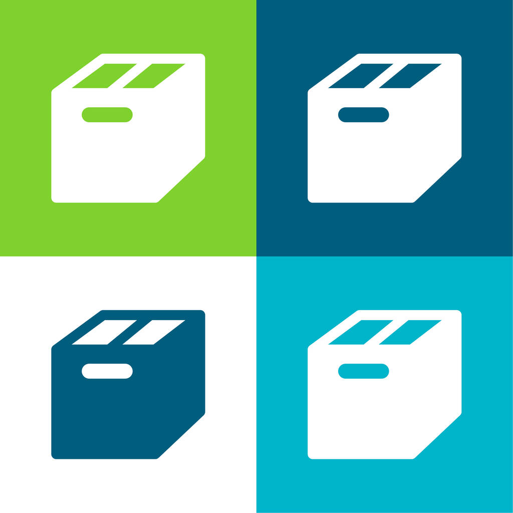 Четырехцветный минимальный набор значков Box Cross View - Вектор,изображение