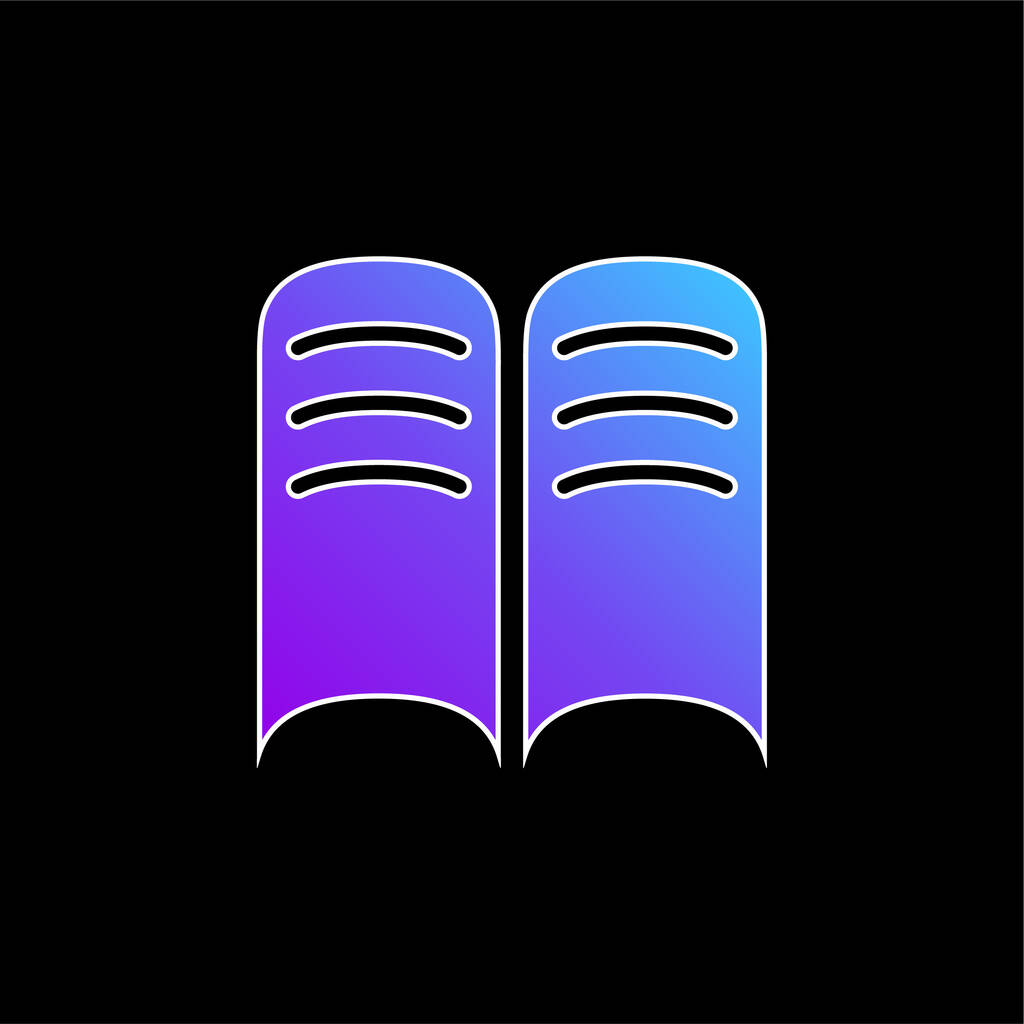 Book Opened Pages blue gradient vector icon - Vector, Image