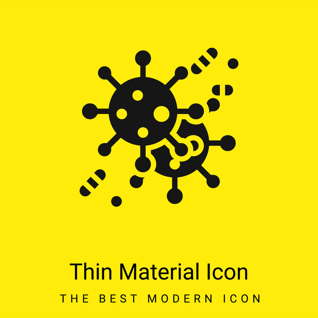Bactérias mínima amarelo brilhante ícone material - Vetor, Imagem