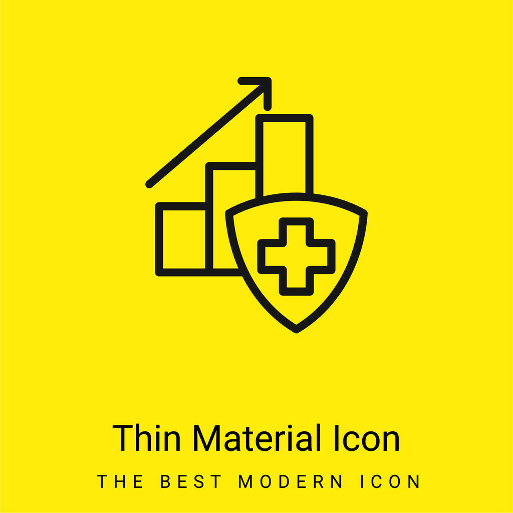 Bar Graph With A Cross minimal bright yellow material icon - Vector, Image