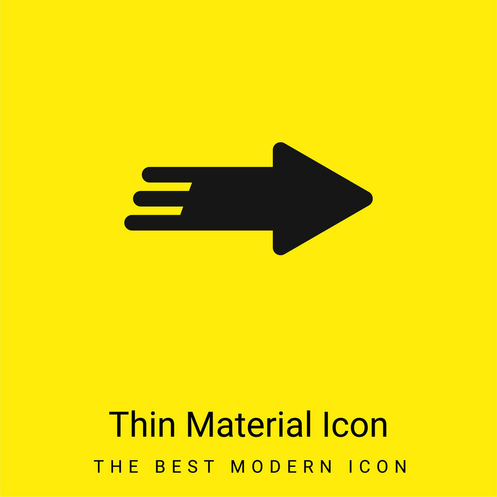 Freccia destra minimale giallo brillante materiale icona - Vettoriali, immagini