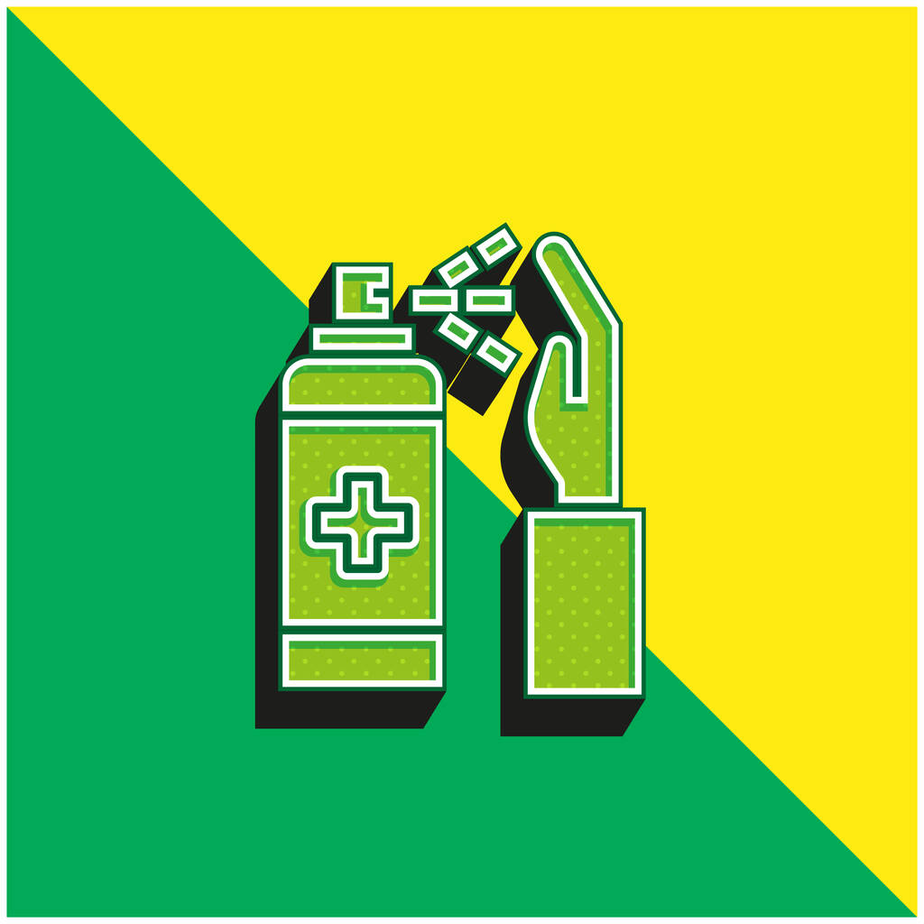 Alkohol gel Zelená a žlutá moderní 3D vektorové ikony logo - Vektor, obrázek