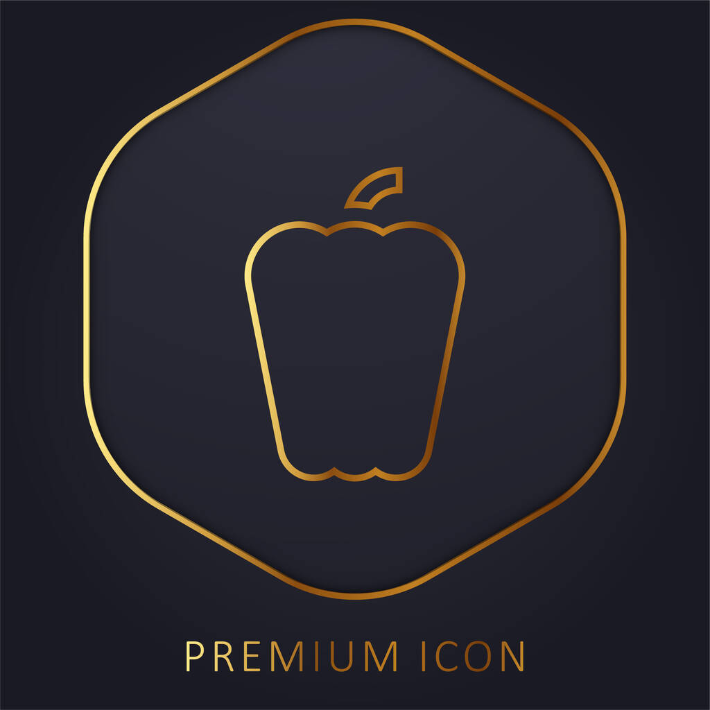 Bell Pepper golden line premium logo or icon - Vector, Image