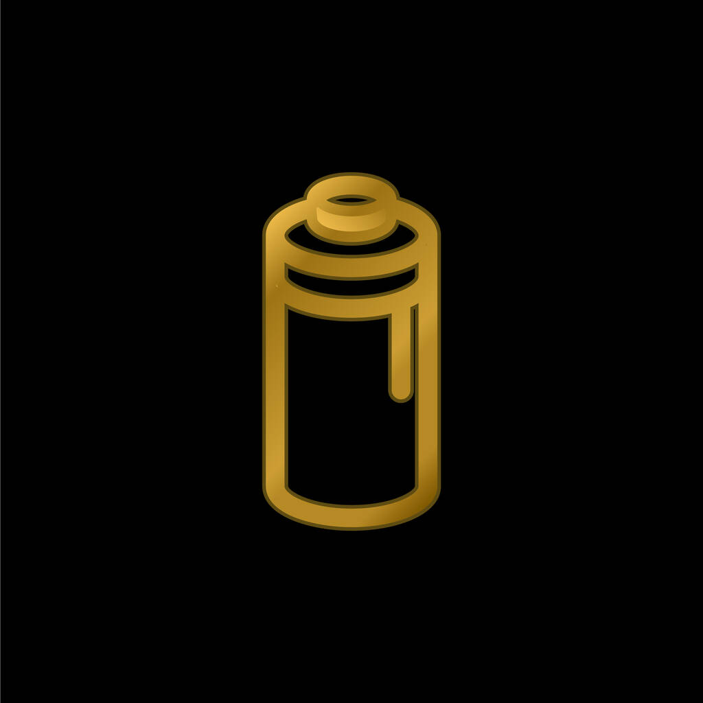 Goud vergulde batterij metalic icoon of logo vector - Vector, afbeelding