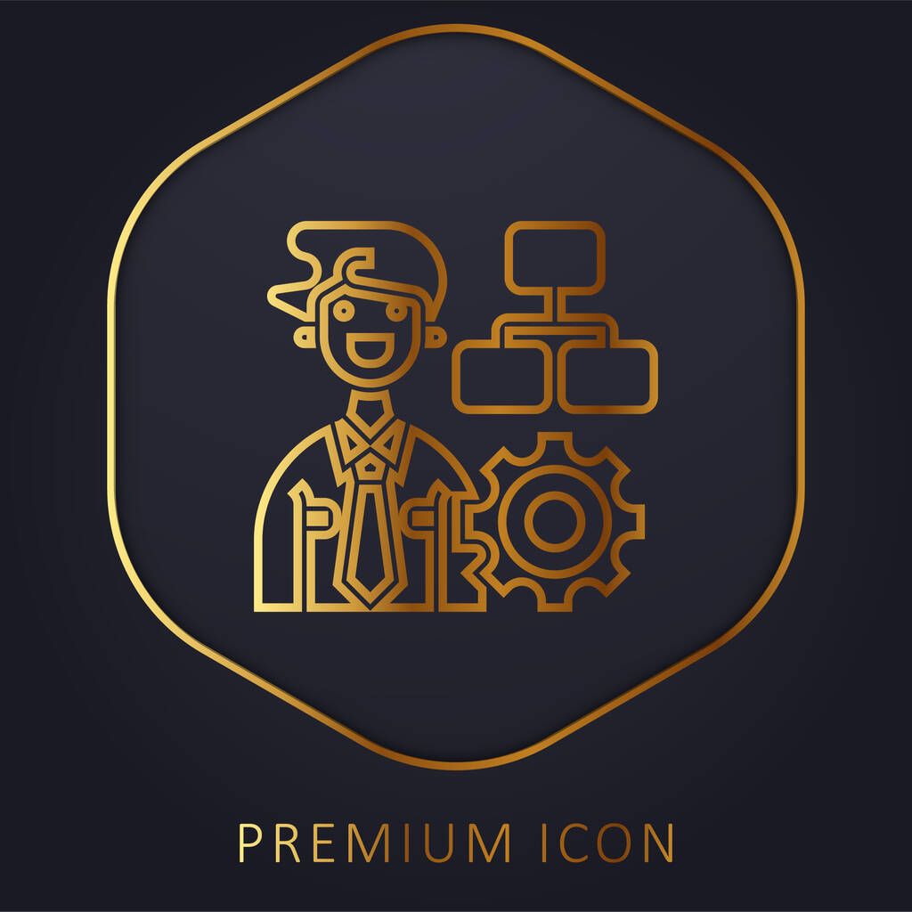 Správa zlaté čáry prémie logo nebo ikona - Vektor, obrázek