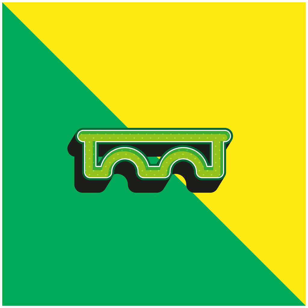 Híd Zöld és sárga modern 3D vektor ikon logó - Vektor, kép
