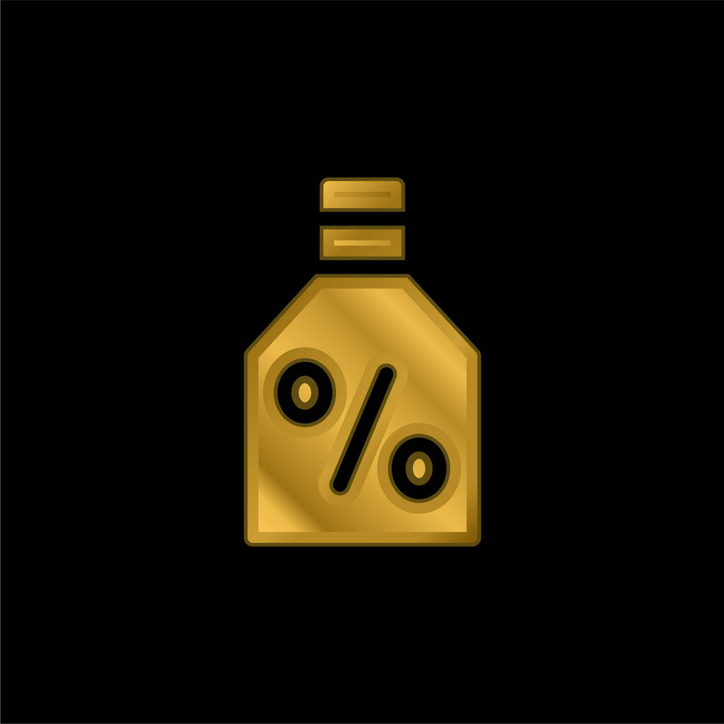 Alcohol gold plated metalic icon or logo vector - Vector, Image