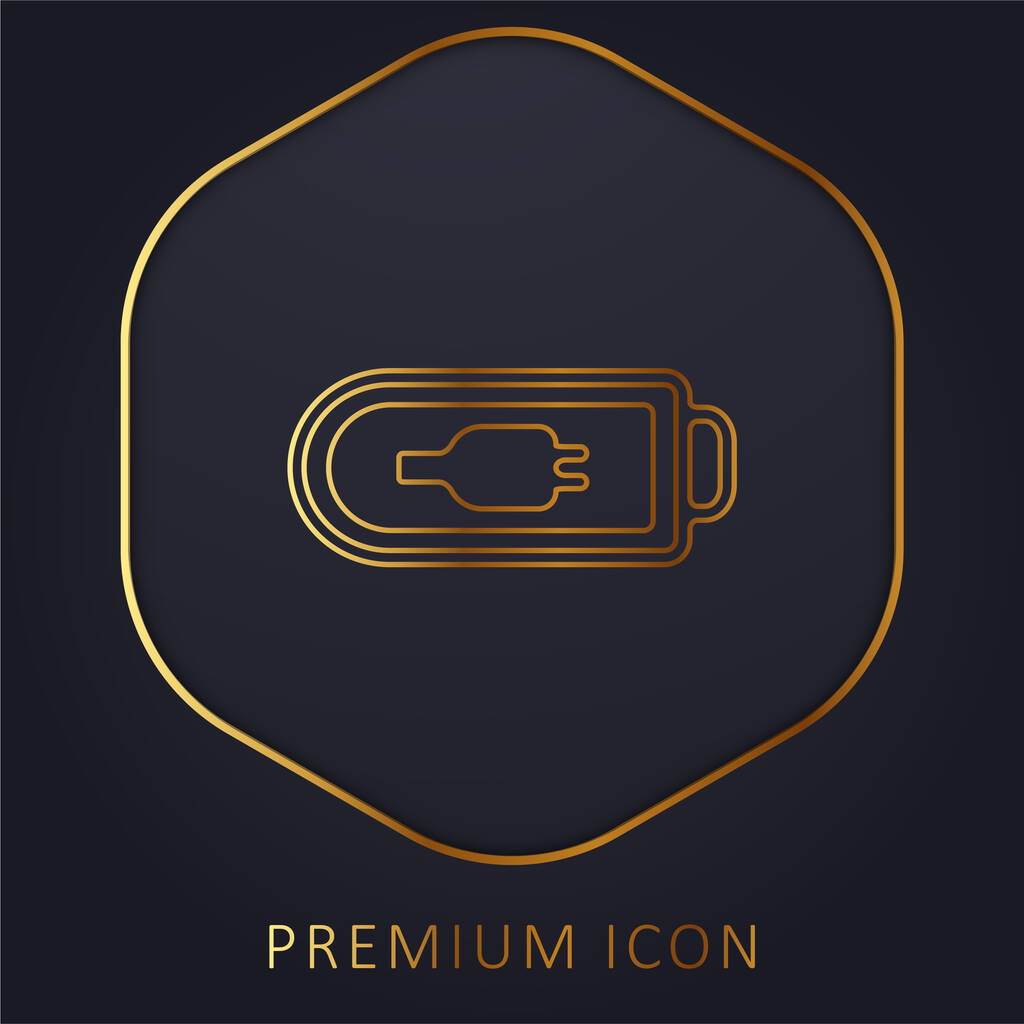 Bateria pusty symbol złotej linii logo premium lub ikona - Wektor, obraz