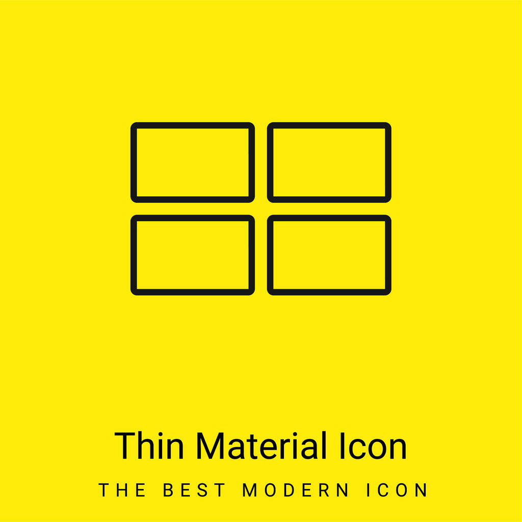 4 Прямоугольники минимальный ярко-желтый значок материала - Вектор,изображение