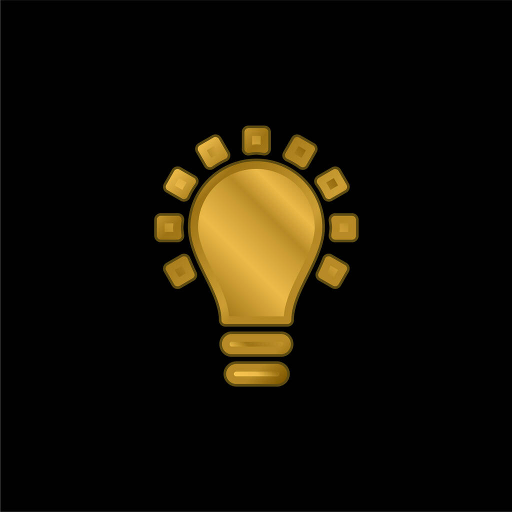 Siyah Ampul Sembolü altın kaplama metalik simge veya logo vektörü - Vektör, Görsel