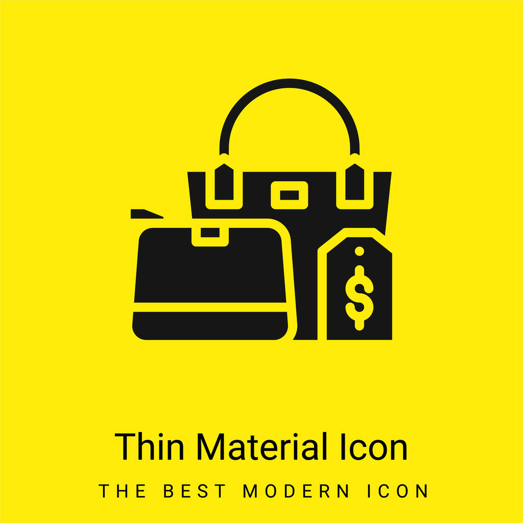 Bags minimal bright yellow material icon - Vector, Image