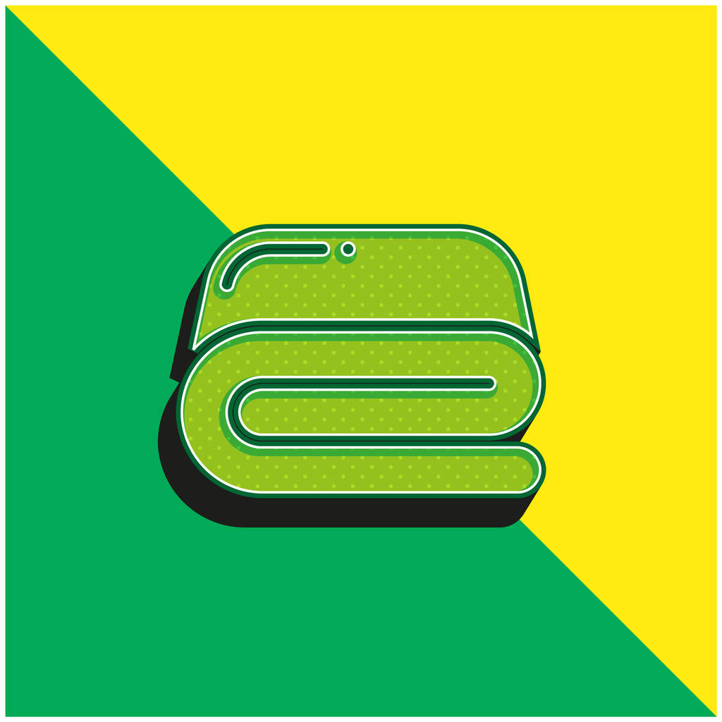 Φύλλα κρεβάτι Πράσινο και κίτρινο σύγχρονο 3d διάνυσμα εικονίδιο λογότυπο - Διάνυσμα, εικόνα