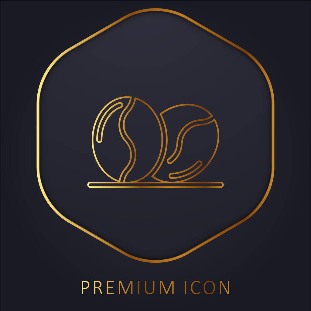 Beans golden line premium logo or icon - Vector, Image
