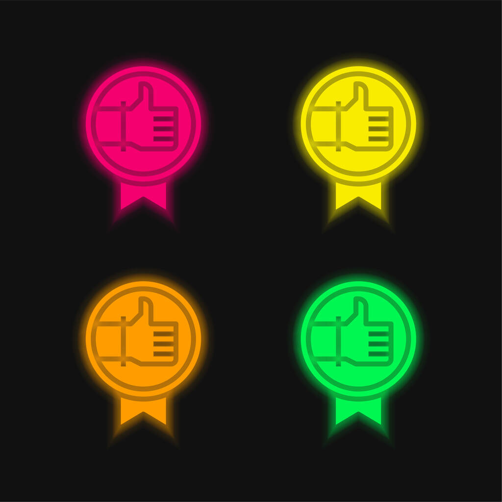 Лучший четырехцветный светящийся неоновый вектор - Вектор,изображение
