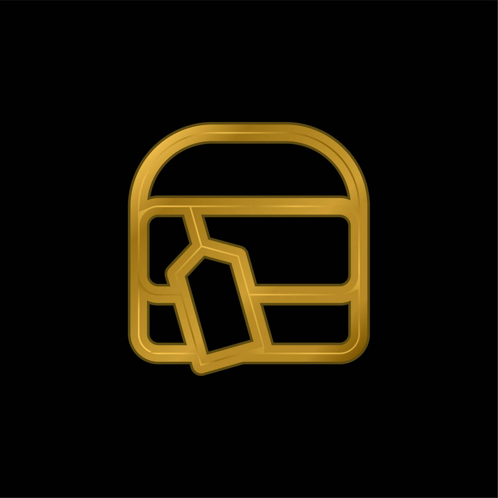 Bolso con etiqueta chapado en oro icono metálico o logotipo vector - Vector, imagen