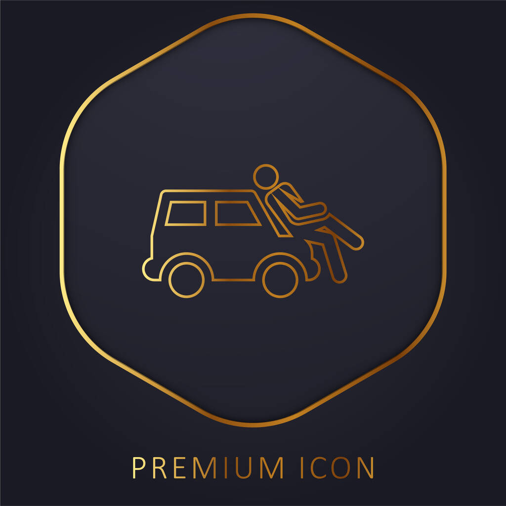 Accidente de línea dorada logotipo premium o icono - Vector, Imagen