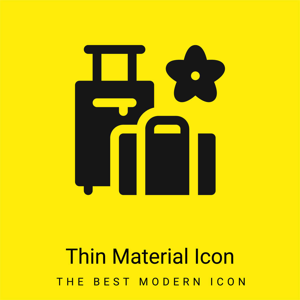Poggyász minimális fényes sárga anyag ikon - Vektor, kép