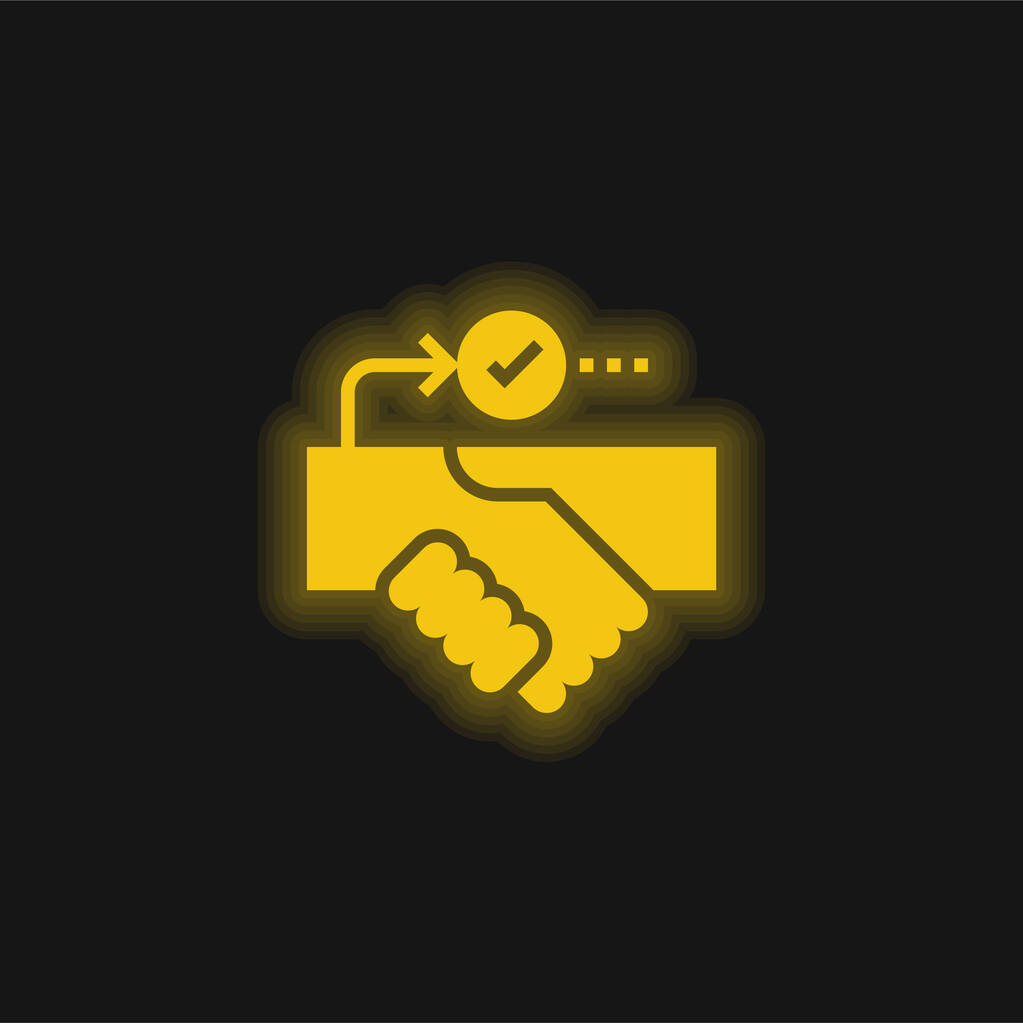 Předpoklad žluté zářící neon ikony - Vektor, obrázek