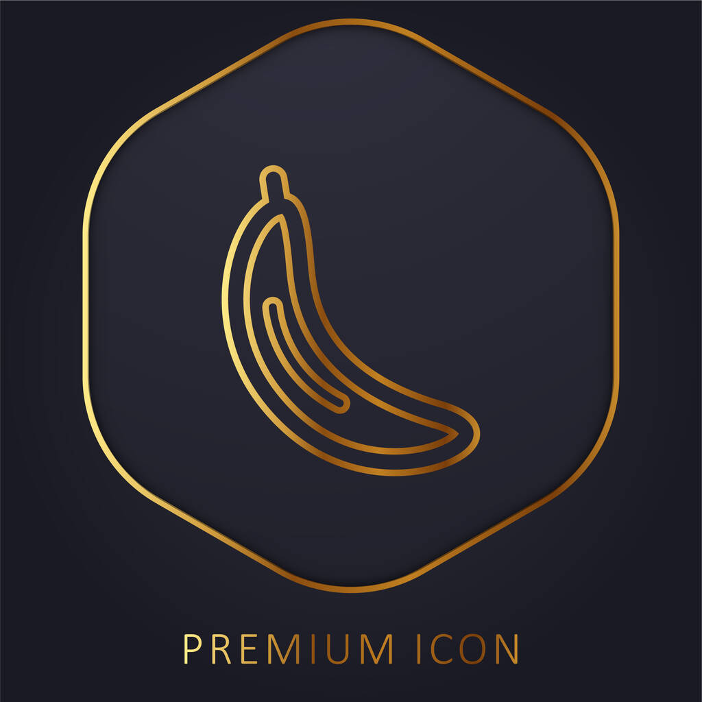 Логотип или иконка банановой золотой линии - Вектор,изображение