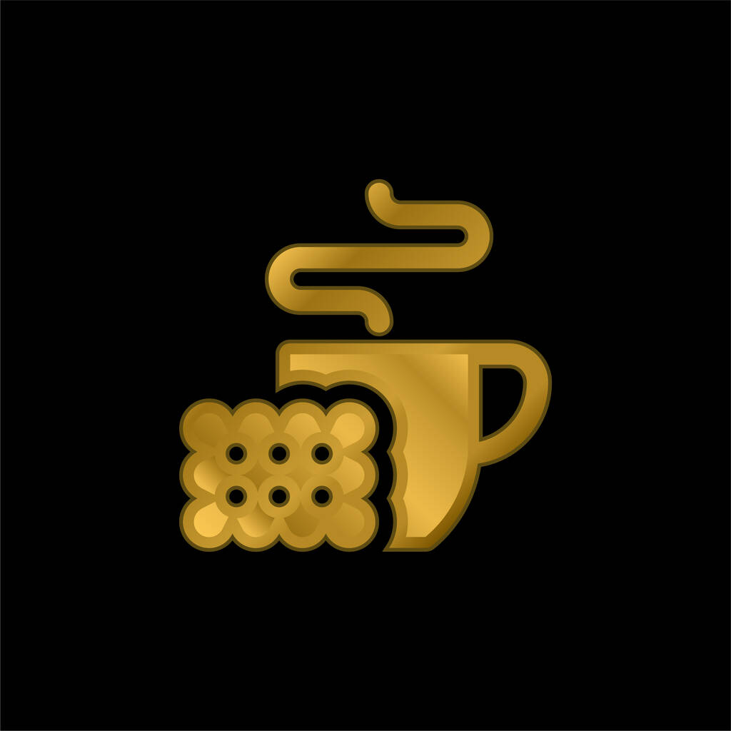 Сніданок золота металева ікона або вектор логотипу
 - Вектор, зображення
